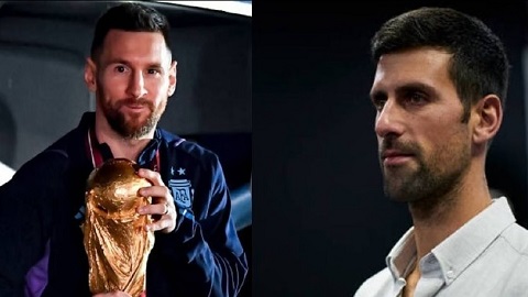 Hai huyền thoại Messi và Djokovic bất ngờ ‘đụng’ nhau trong nhà hàng
